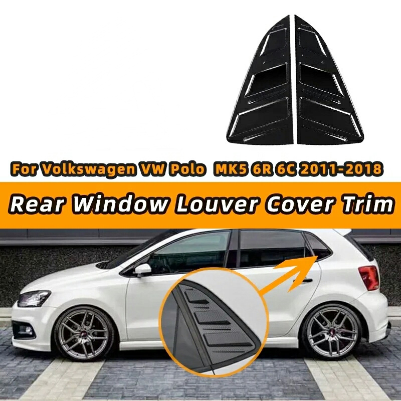 VW POLO 6 GLOSS BLACK REAR WINDOW LOUVERS – Jabsport